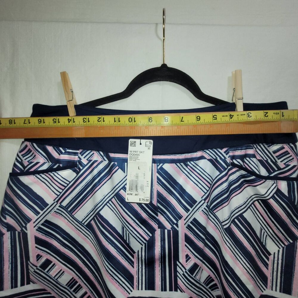 NWT Adidas Light Pink Navy Geometric Print Athletic Skirt DQ0495 Size L - Picture 10 of 13